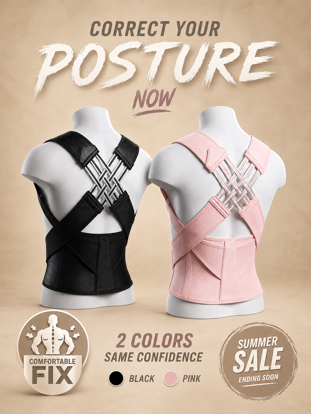 Posture Corrector Back Straightener Posture Fully Adjustable Shoulder Support Brace Used for Women and Men Middle Upper Spine