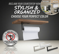 Kitchen Carbon Steel Paper Towel Holder No Punch Cabinet Paper Shelf Household Roll Paper Hanger Plastic Wrap Rag Storage Rack