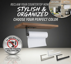 Kitchen Carbon Steel Paper Towel Holder No Punch Cabinet Paper Shelf Household Roll Paper Hanger Plastic Wrap Rag Storage Rack