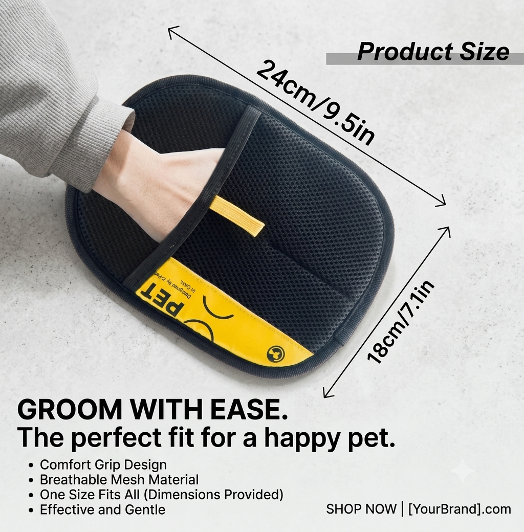 Pet Hair Remover Gloves Electrostatic for Cats Dogs, Reusable Washable Grooming Glove with 2-in-1 Lint Roller Brush - Safe Non-T