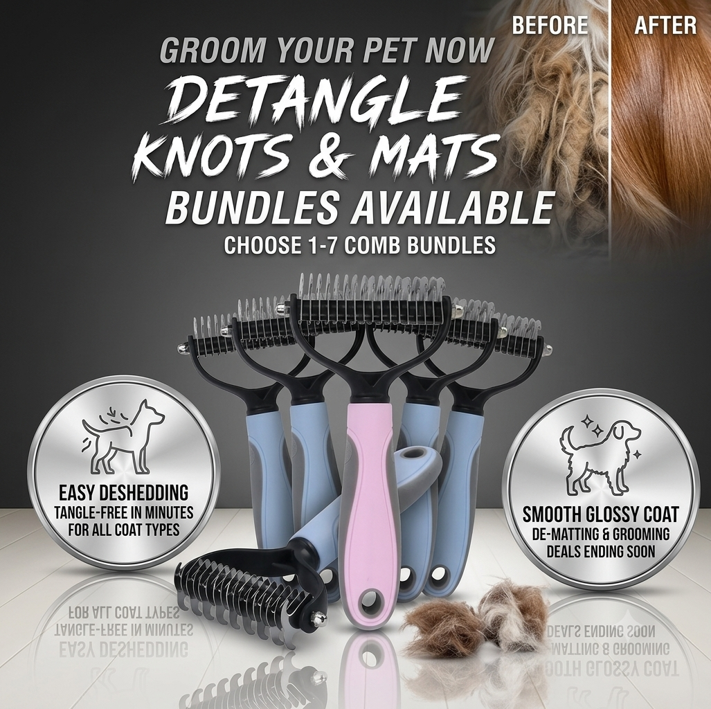 Dog Brush Pet Dog Hair Remover Cat Comb Grooming And Care Brush For Matted Long Hair and Short Hair Curly Dog Supplies Pet Items