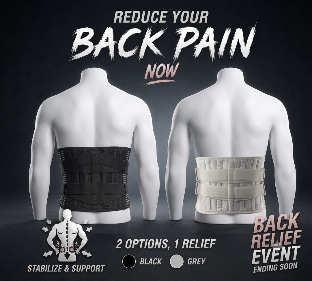Back Brace for Men Women Lower Back Pain Relief with 6 Stays, Adjustable Back Support Belt for Work, Anti-skid Lumbar Support