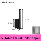Kitchen Carbon Steel Paper Towel Holder No Punch Cabinet Paper Shelf Household Roll Paper Hanger Plastic Wrap Rag Storage Rack